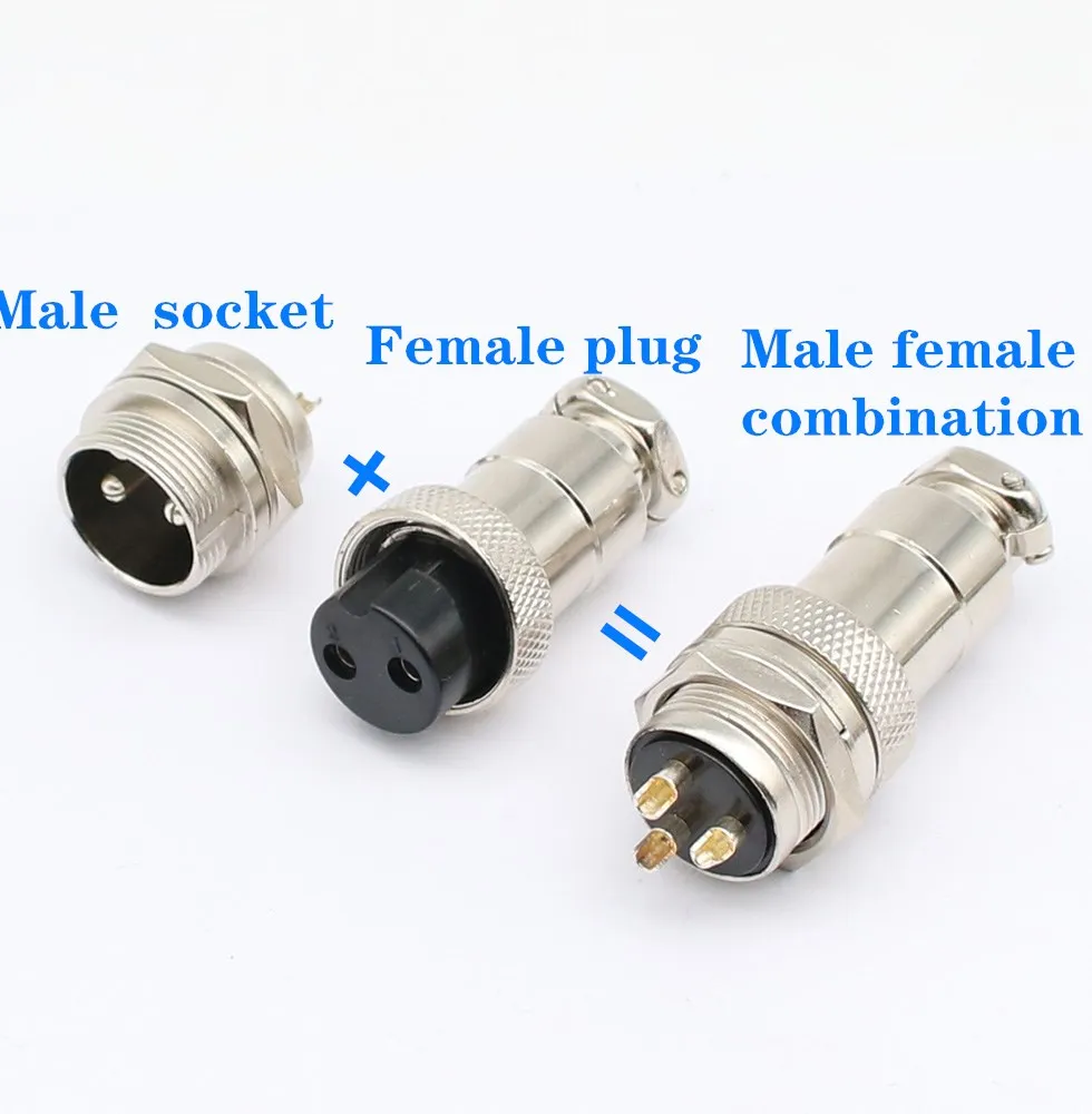 5/10Set GX12 GX16 GX20 2 3 4 5 6 7 8 9 10 12 14 15 Pin Male Female Lc Cable Aviator Aviation Circular Connector Plug Socket