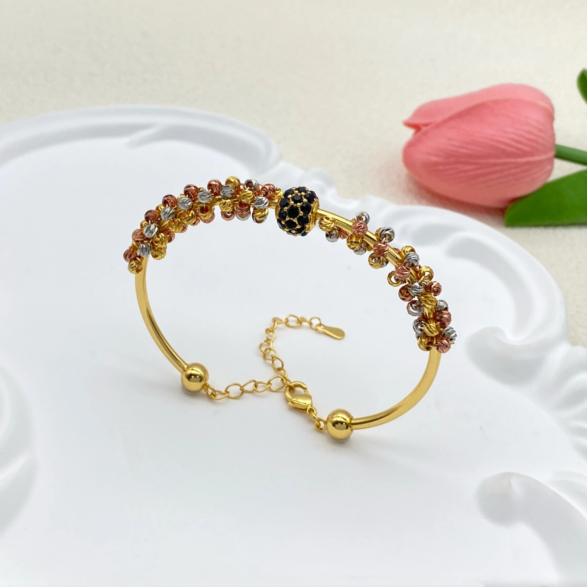 

Falair Minimalist Gold Plated Brass Zircon Bracelet Ring Set Millgrain Premium Jewelry for Women Daily Wear