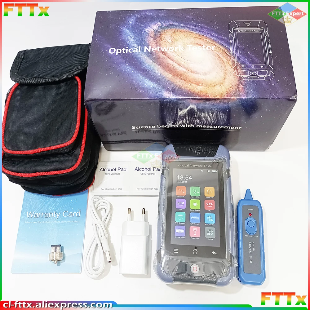 11 in 1 Functions Mini Pro OTDR 1310/1550nm 28/26dB 1.2/5m Optical Reflectometer VFL OLS OPM Event Map Cable Tester 100km