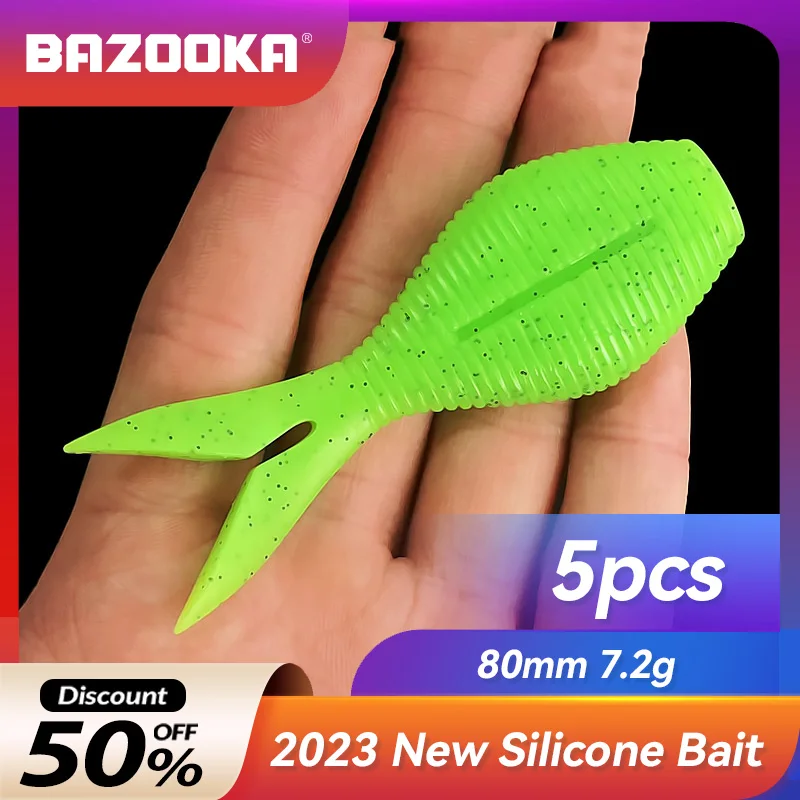 

Bazooka TPR Fishing Soft Bait Swimbait Fishing Lures Floating Artificial Silicone Shad Wobblers Catfish Perch Bass Pike Trout