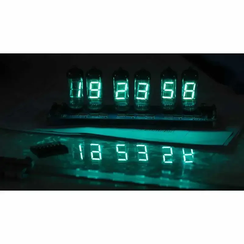 Static display six tube IV11 VFD retro fluorescent tube clock driver board glow tube clock