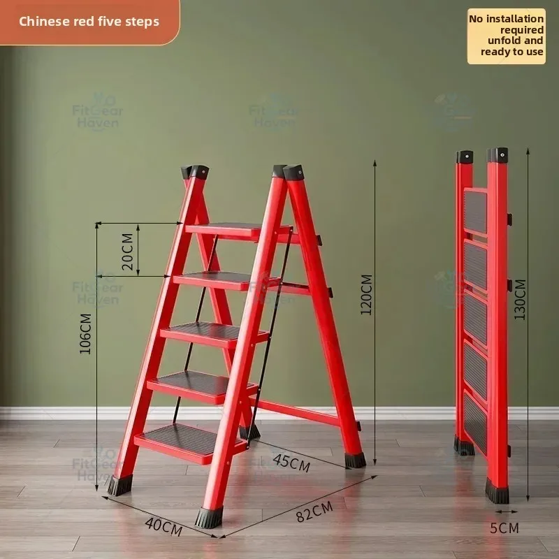 foldable miter ladder, household small ladder, thickened aluminum alloy stairs, two or three step multi-functional stool