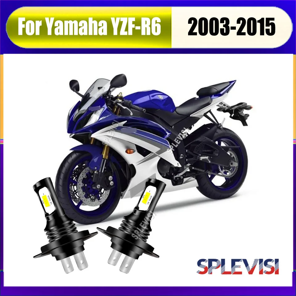 

9-16v LED H7 Xenon White Headlight Bulbs - ensuring unobstructed progress For Yamaha YZF-R6 2003 2004 2005 2006 2007 2008-2015