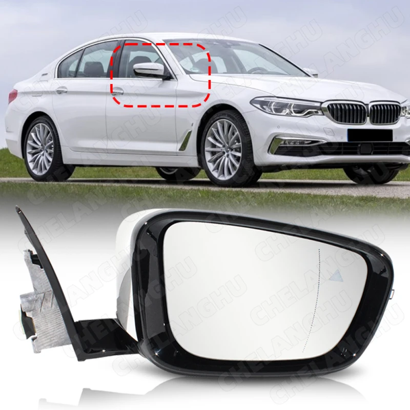 

1Right 5Pin Reversing Mirror For BMW 5 Series G30/G38 520/530/540 2017 2018 2019 2020 2021 2022 Rear Mirror Assembly White