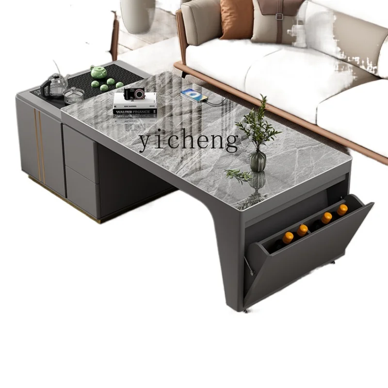 XC Multi-Function Lifting Tea Table Tea Making with Induction Cooker Dining Table Integrated Home Living Room Modern