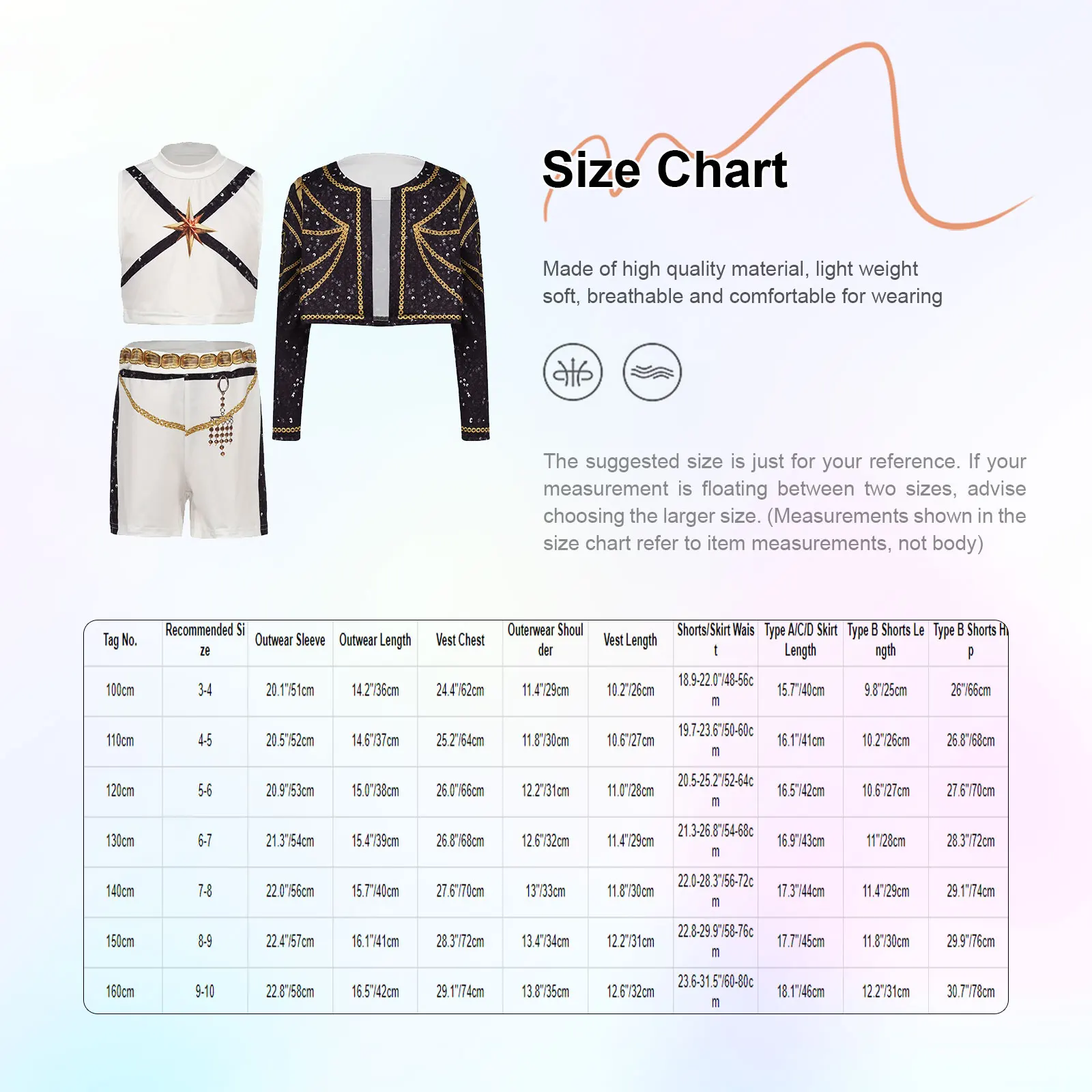 أطفال بنات أنيمي المطربين تأثيري حلي مطبوعة كم طويل الترتر سترة مع سترة تنورة لمرحلة الأداء حفلة الهالوين