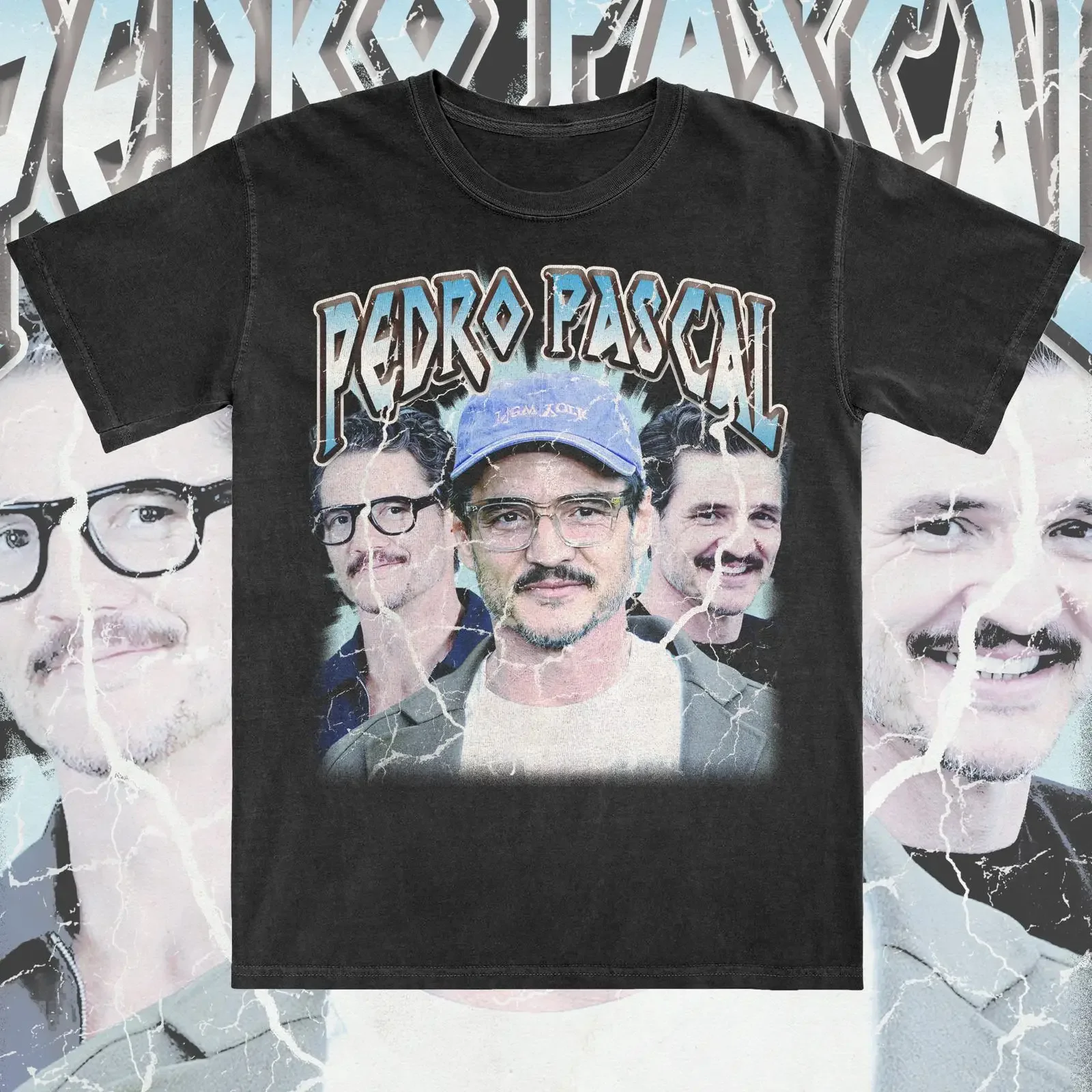 Pedro Pascal Vintage T shirt Streetwear vintage Washed homme Unisex Comfortable Casual Soft Slightly Stretched