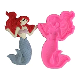 New Sea Mermaid Girl Fishtail Sugar Turning Silica Gel Mold Baking Sugar Turning Chocolate Mold Soap Manual Soap Mold