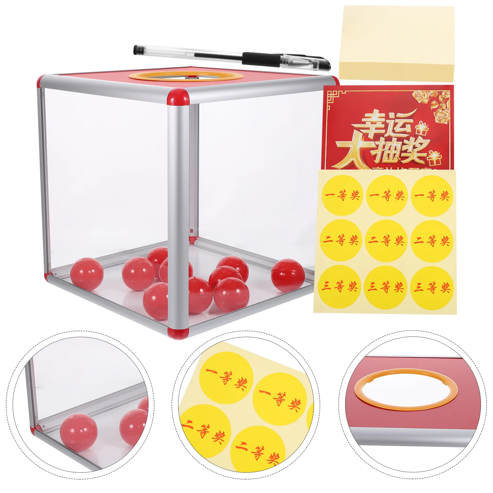 

Lottery Box Raffle Ticket Holder With Accessories Ideal For Donations Events Parties