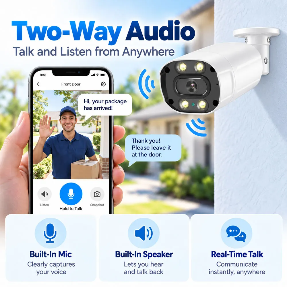 6MP Tuya Smart PoE Camera Outdoor IP Bullet Security Camera Human Detection Audio Recording IR Night Vision Home CCTV Camera NVR