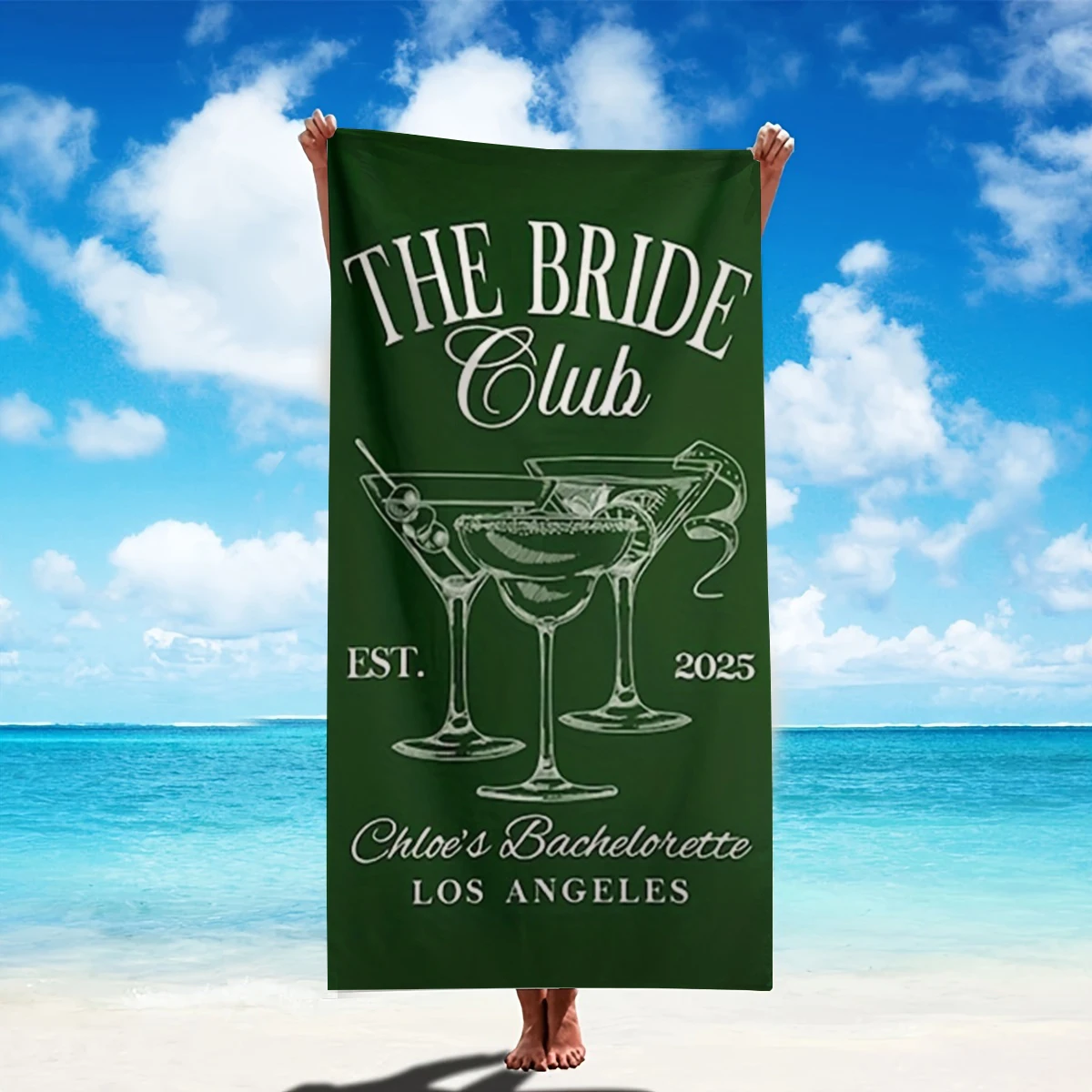Bachelorette Party Print Microfiber Beach Towel Quick Dry Absorbent Towel for Bridal Shower Vacation Trip