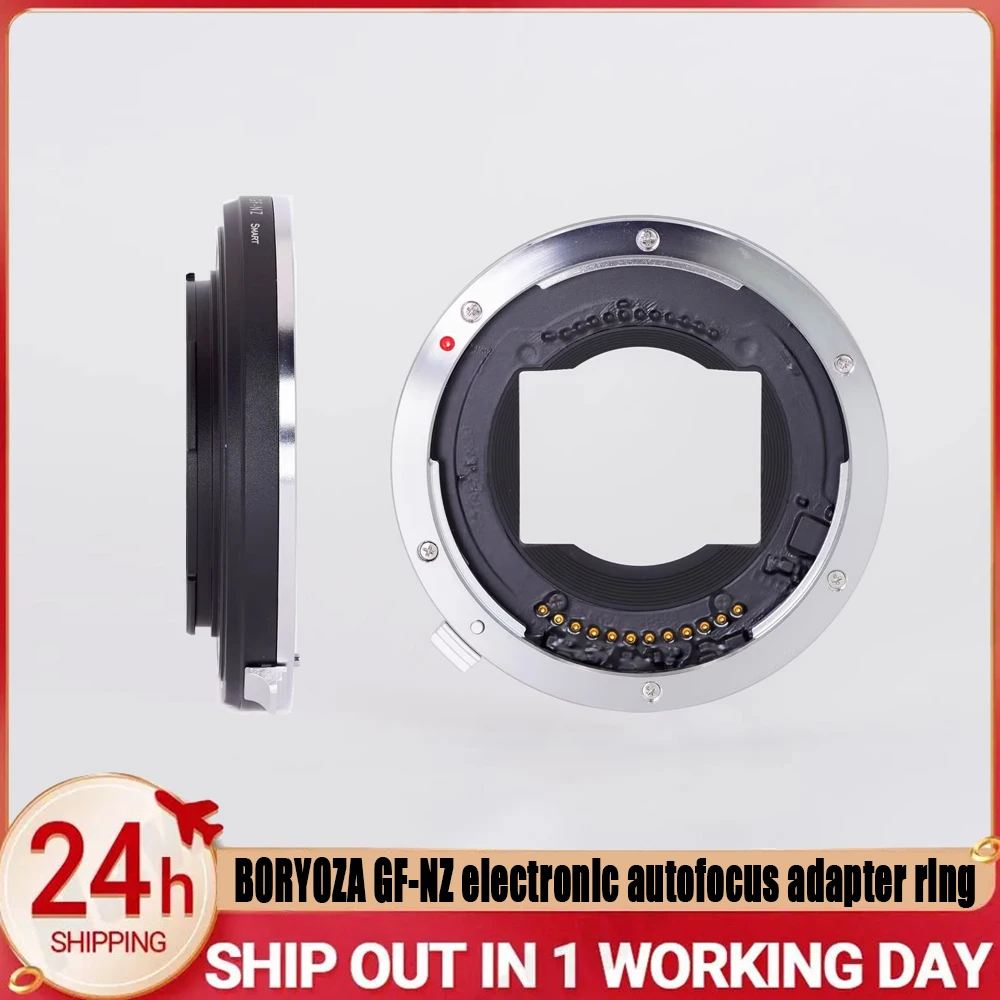 BORYOZA GF-NZ Electronic Auto-Focus Adapter Ring Convert Fuji GFX Lenses to Nikon Z Mount for Z8/Z9/Z7II/Z6III