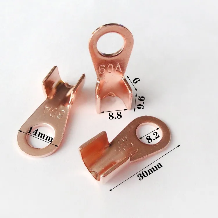 50PCS OT-60A 60A 8.2mm Copper Nose Lugs Circular Splice Terminal Wire Connectors Product Category Terminals