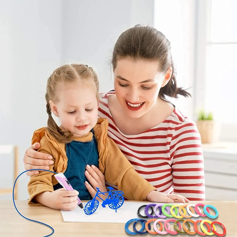 Ensemble de stylos d'impression 3D bricolage avec filament PLA pour enfants, jouet créatif pour enfants, cadeau de Noël et d'anniversaire