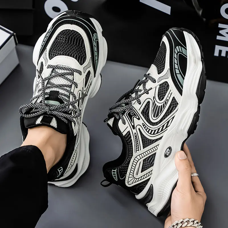 

Thick Platform Breathable Running Mesh Upper Sports Shoes for Men High Quality Original Deals Comfortable Gym Man Casual Sneaker