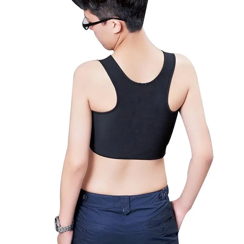 Lesbian Wrapped Chest Vest Top Casual Breathable Buckle Short Chest Breast Binder Tops S-2XL Breast Tomboy Bra Intimates