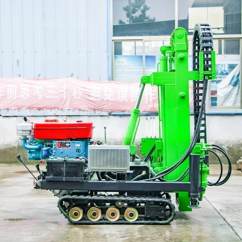Mini Solar Pile Driver Crawler Hydraulic Ramming Machine For Photovoltaic Foundation C Steel Post Piling Construction Support