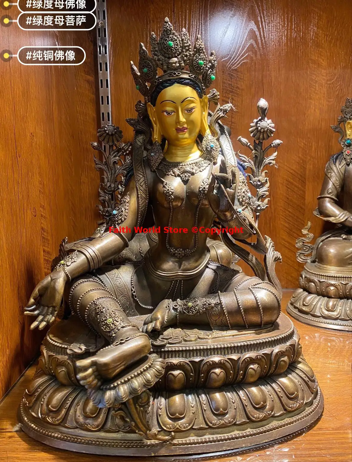 Professional Buddha statue all powerful Green Tara Bodhisattva temple Rare Tibet Nepal Buddhism Buddhist Protector large