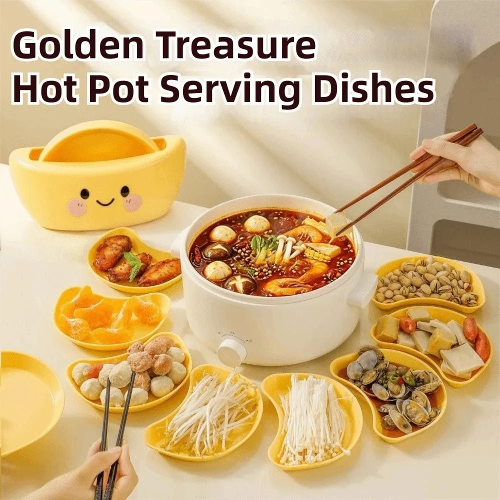 Stackable Yuanbao Shaped Spit Bone Dish Reusable Creative Kitchen Seasoning Dish Durable Space-Saving Food Container Set