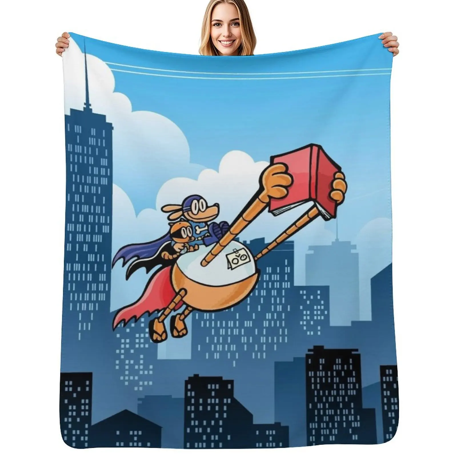 Dog Guy and Cat Child - Supa Buddies Throw Blanket Elegant Warm Throw Blanket for Hotel Home
