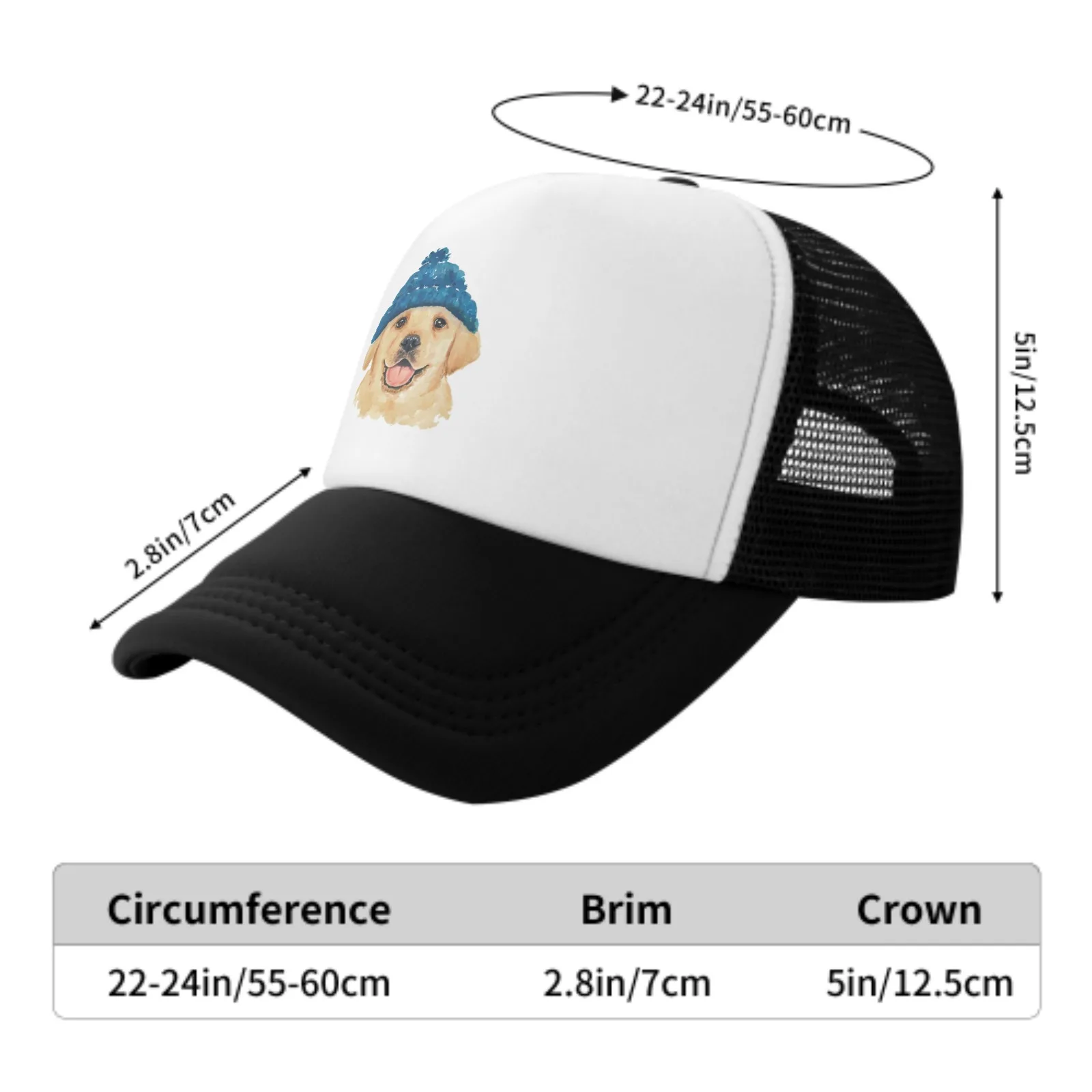 Watercolor Dog Baseball Caps Adjustable Sun Hat for Men Women Casual Trucker Hats for Fishing Outdoor Activities Dad Gifts