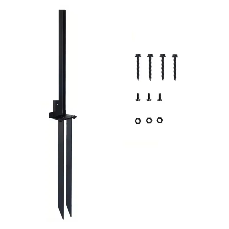 

A25F-Steel Heavy Duty Fence Post Repair Kit-Anchor Brackets& Ground Spikes For Fixing Tilted/Broken Wooden Fences