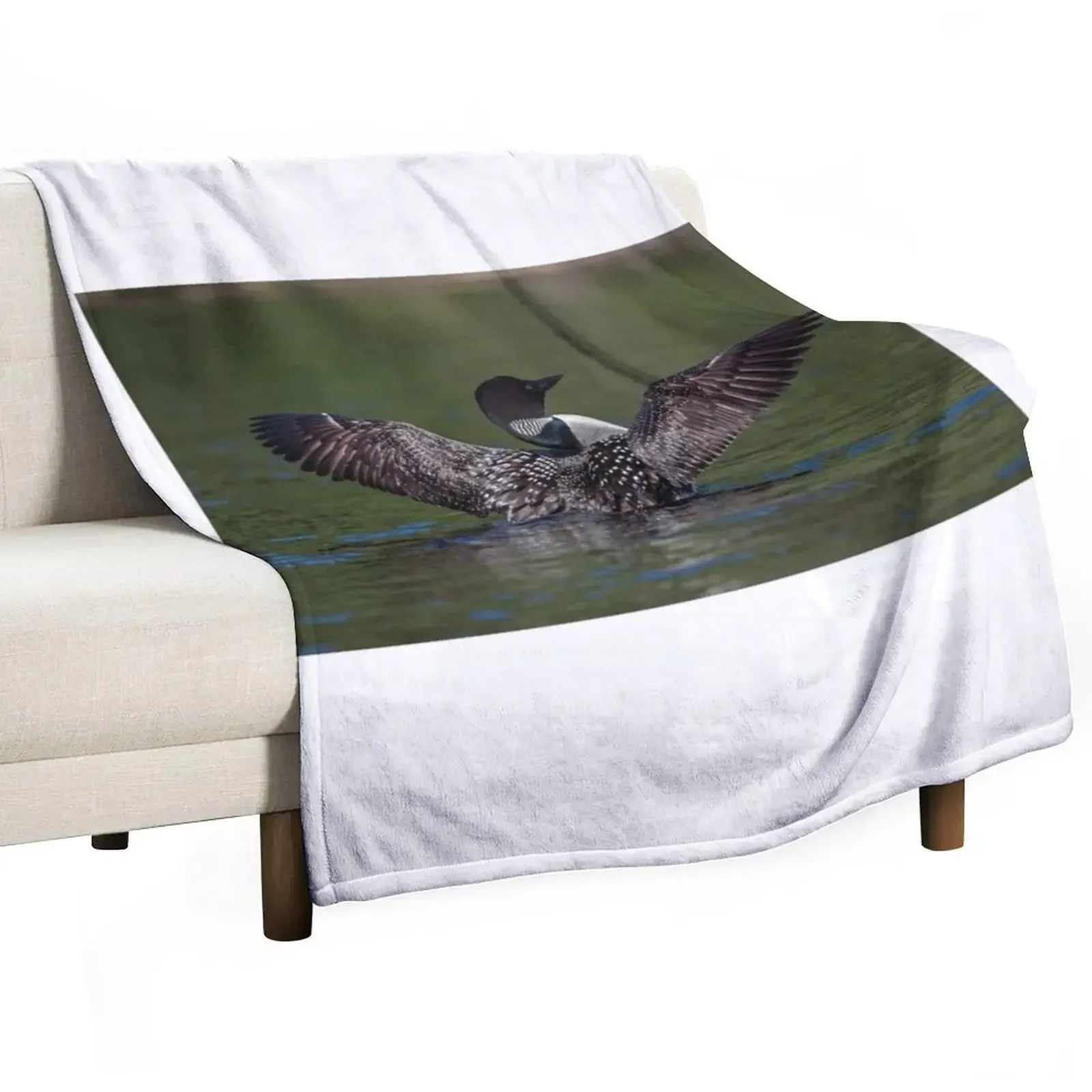 

Loon spreading it's wings Throw Blanket Kid'S For Sofa Thin cosplay anime Vintage Blankets