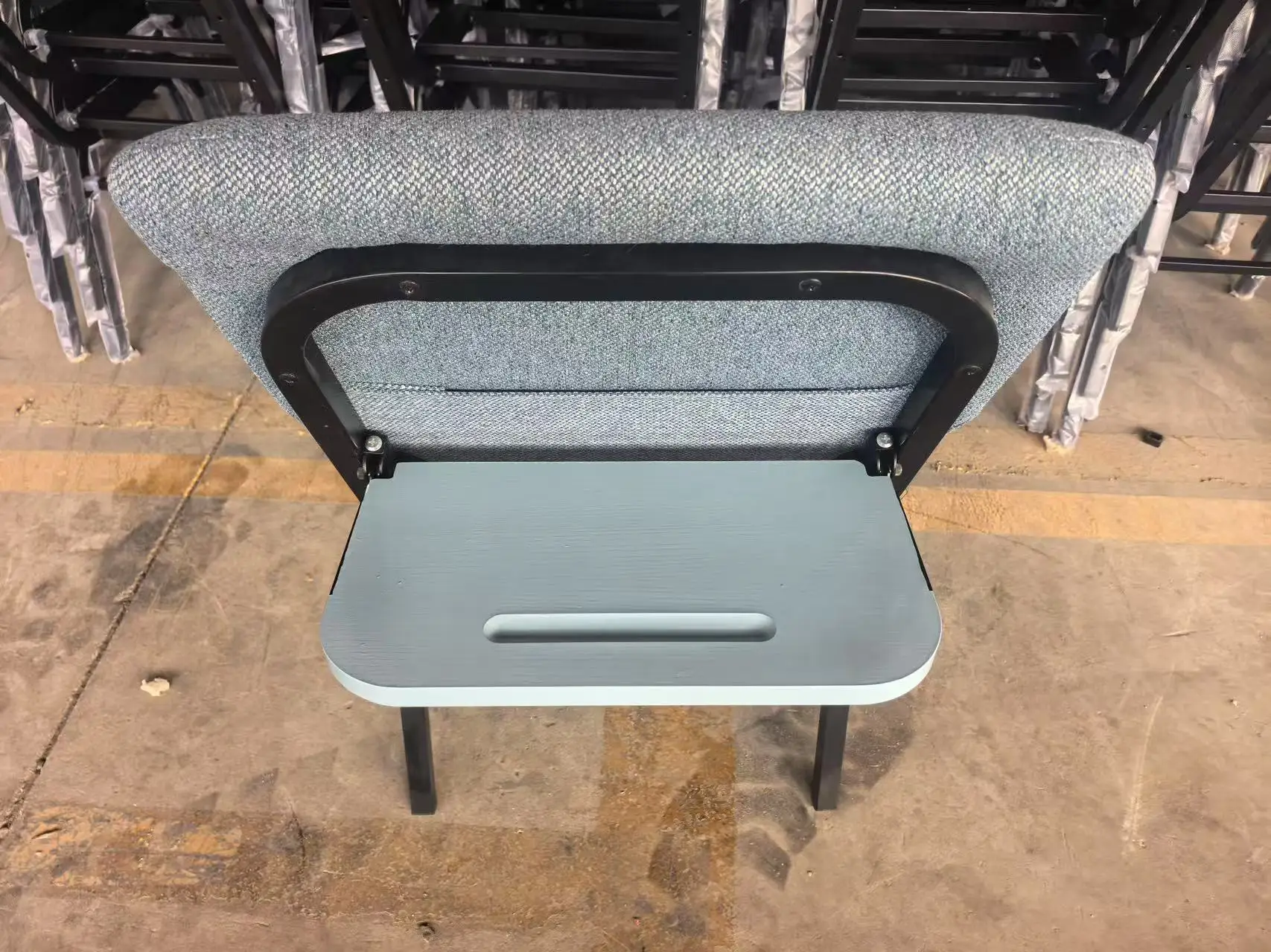 Modern Folding Auditorium Chairs with Desk Fabric Theatre Furniture, Designed for Churches,Schools and Retractable Student Seats view 4