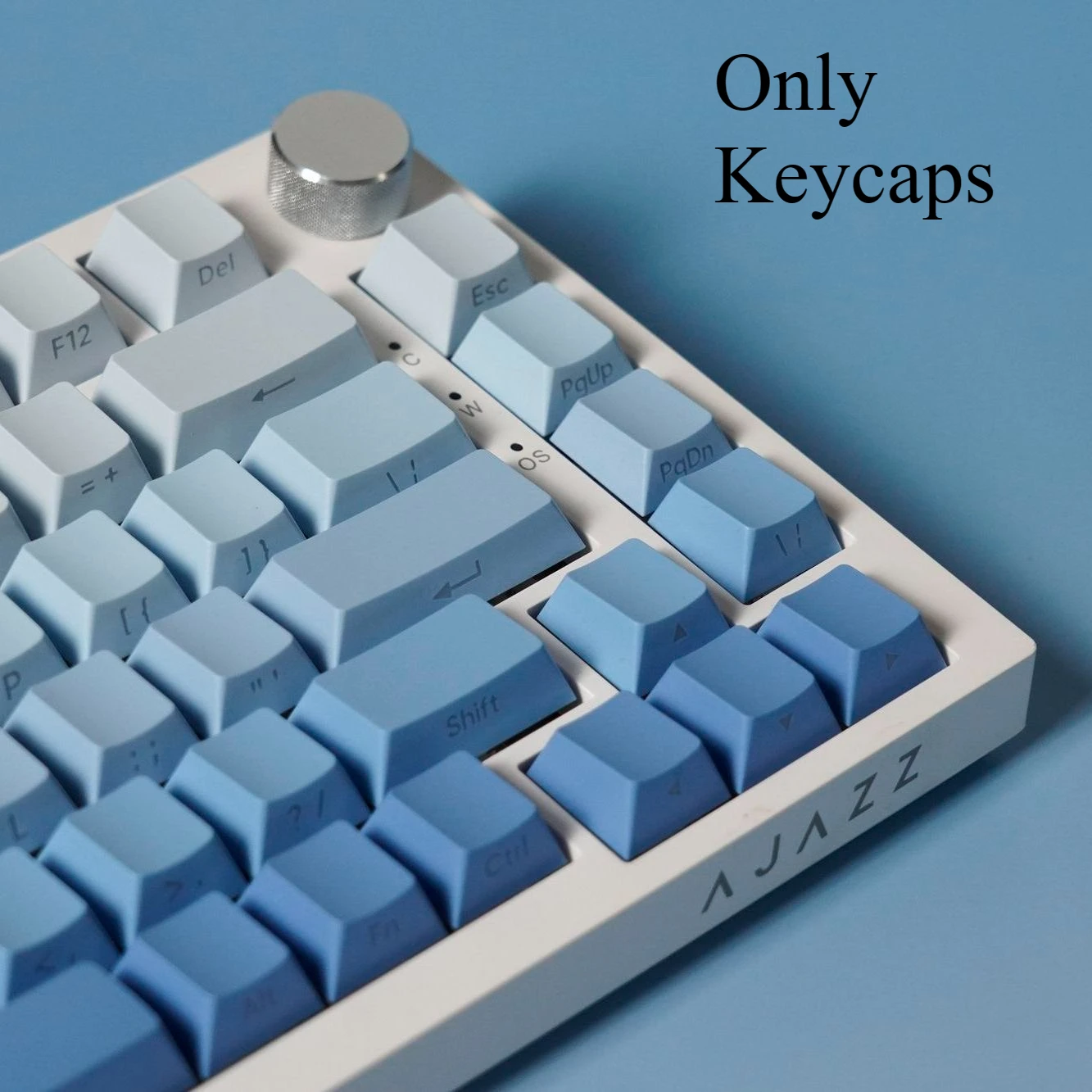 134 Keys Side Print Cherry Profile Keycaps White Blue Gradient PBT Key Caps for Gamer Mechanical keyboard AULA f75 Wooting