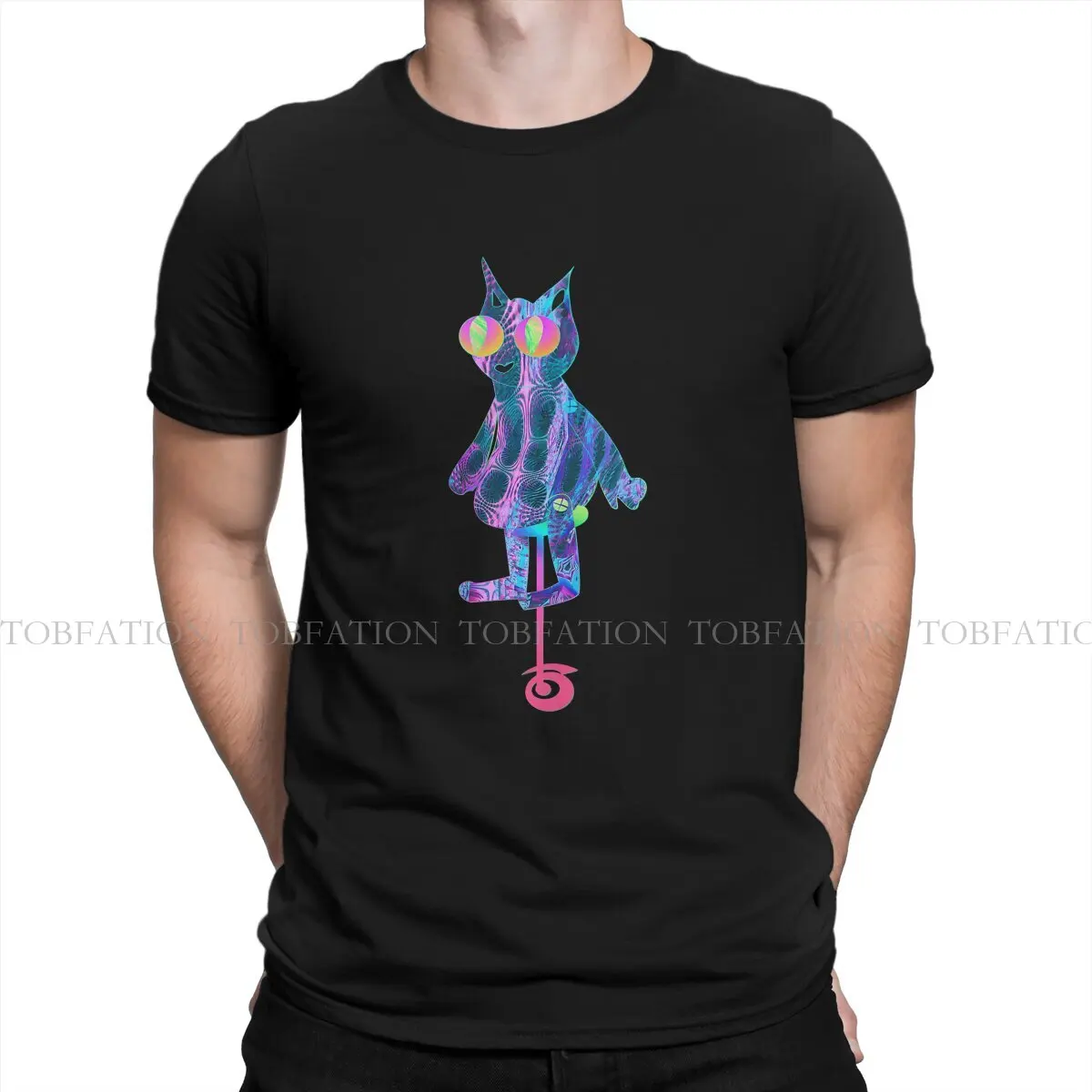 Fran Bow Game Space Kitty T Shirt Graphic Men's Tees Summer Cotton Clothing Harajuku Crewneck TShirt