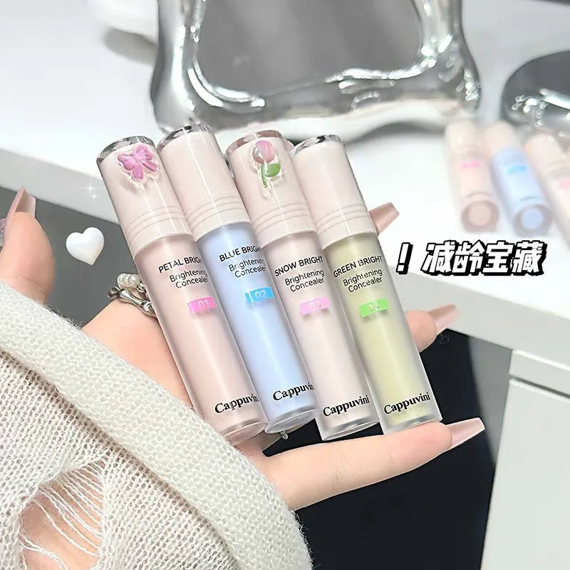 Natural Brightening Concealer Liquid Covers Dark Circles Spots Long Lasting No Smudge 3D for Student Affordable Makeup