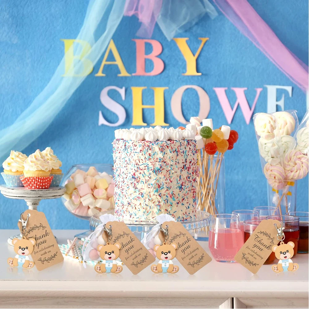 10 Shower Gift Sets Customer Return Gifts Animal Keychains Organza Bags And Thank-You Labels Shower Birthday Party Gift Items