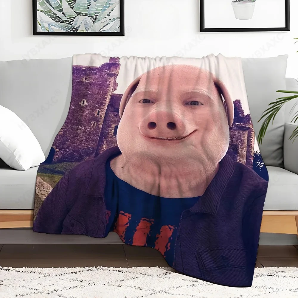 John Pork Fluffy Soft Blankets & Throws Cute Blanket Plaid Luxury Cover Throw Sofa Knee Microfiber Star H Anime Child Home
