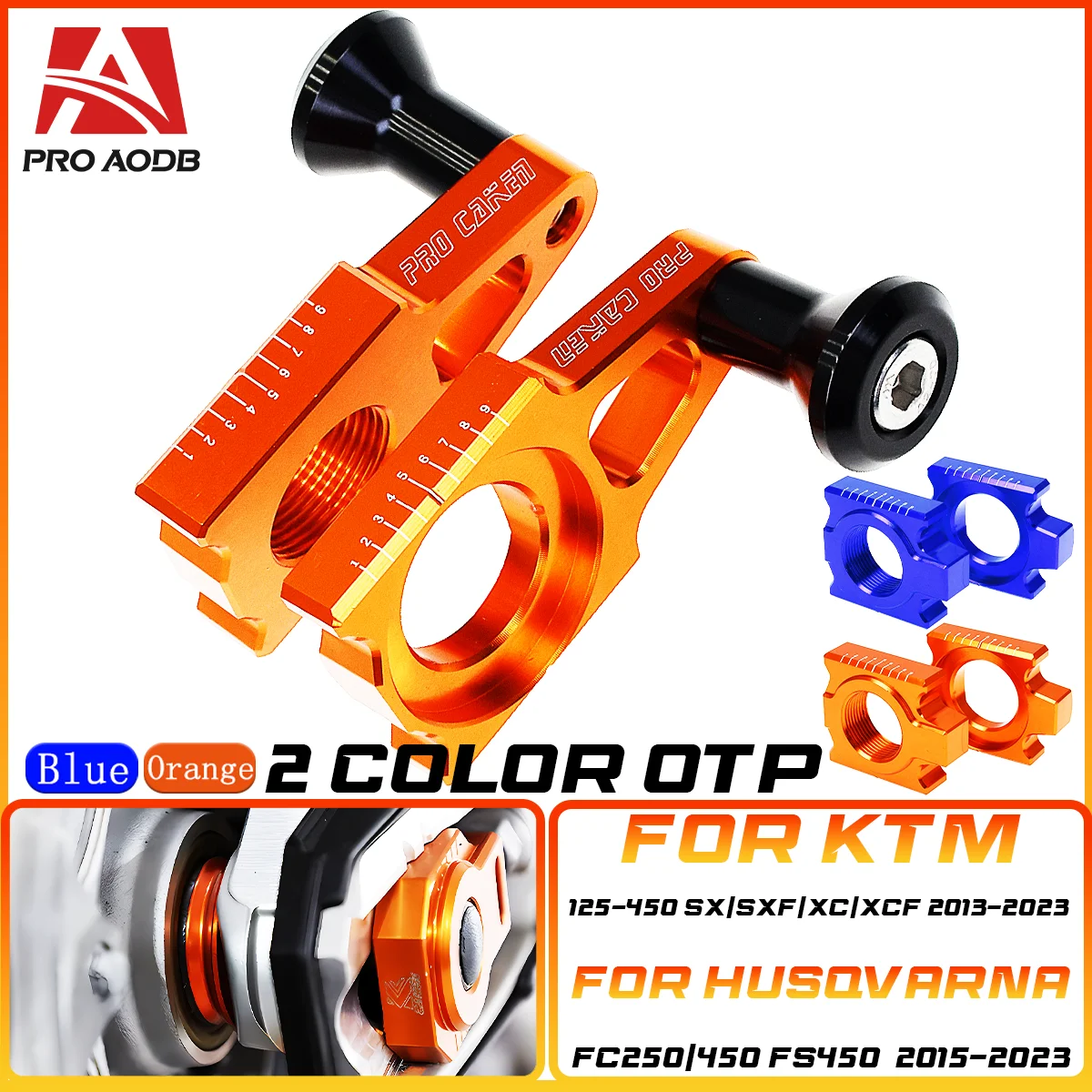 

CNC 25mm Rear Chain Adjuster Axle Block For Husqvarna TC125 FC350 FC250 FC450 FS450 2015-2020 TC250 TX300 FX350 FX450 2017-2020