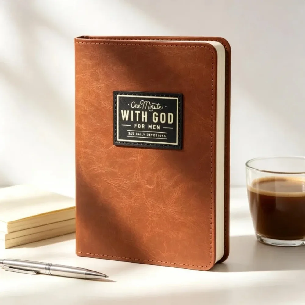 A5 Brown PU Leather Notebook, Minimalist Daily Work Journal, Thick Lined Pages Diary Notebook with Ribbon Bookmark for Office Business Use