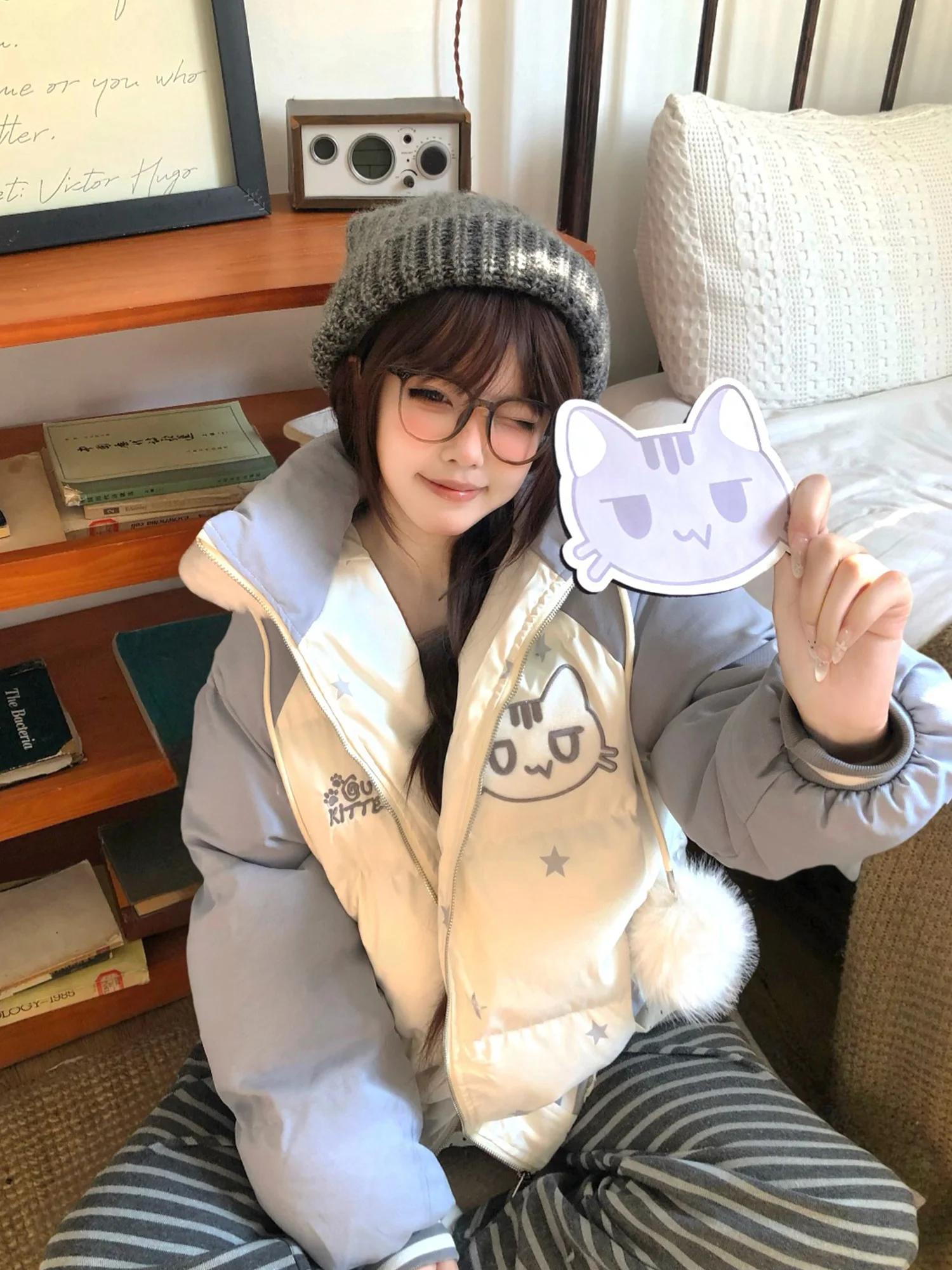 

Женская хлопковая куртка Tudou с капюшоном, теплая, уникального дизайна, свободного кроя, зимнее пальто, утепленное полиэстеровым волокном, с длинными рукавами, на молнии