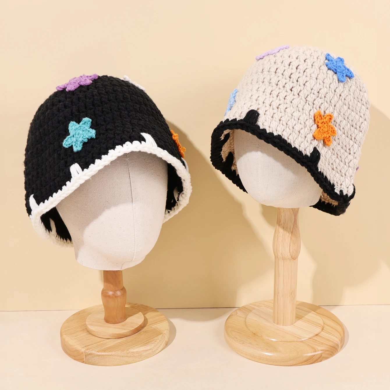 

Star knitted fisherman hat for autumn and winter, warm and ear protecting knitted hat, versatile basin hat, trendy beanies
