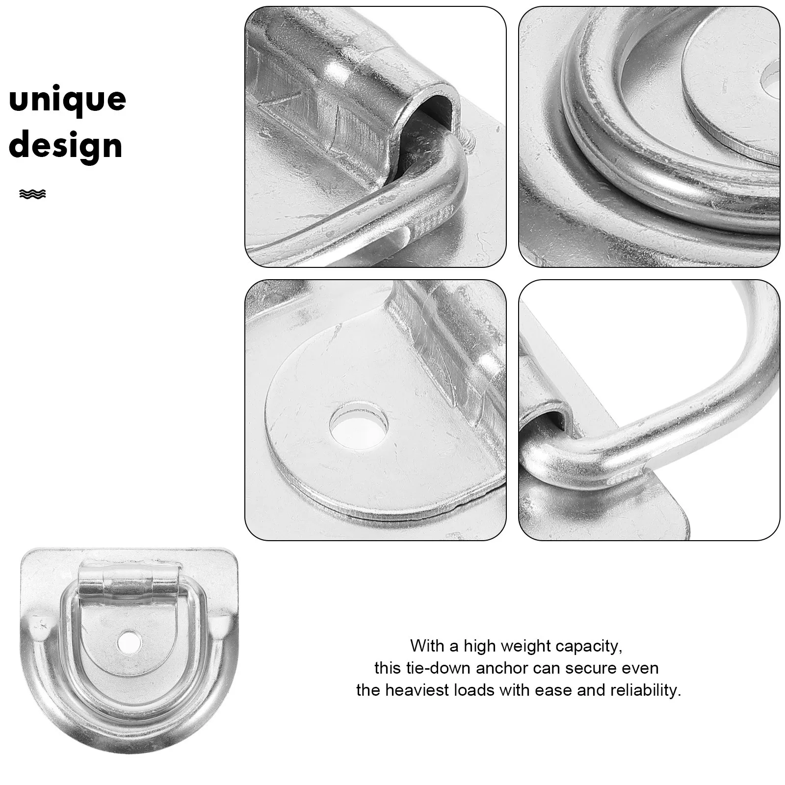 

Truck Bed Tie Down Anchor Heavy Duty D Ring for Cargo Security on Trailers Weld on D Rings Trailer Tie Down Anchor