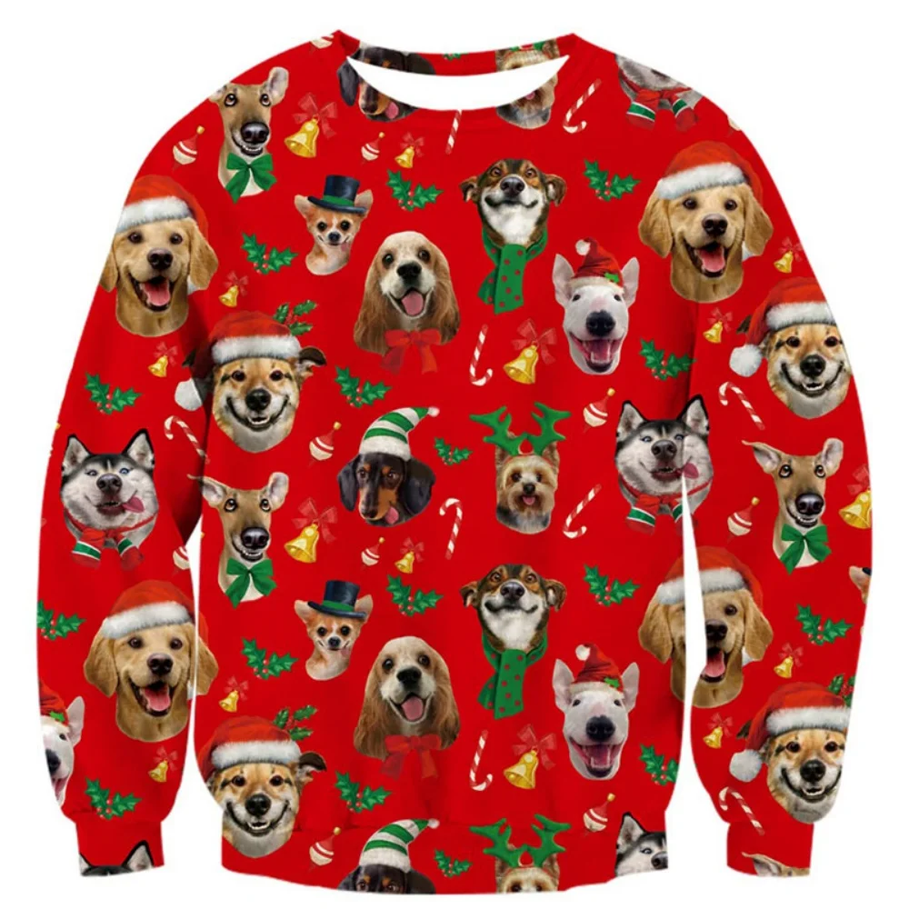 Pull de Noël pour animaux de compagnie pour femmes et garçons, chemise de protection pour chat et chien, pull 3D, vêtements à la mode, graphiques d'animaux de chèvre, cadeau de Noël