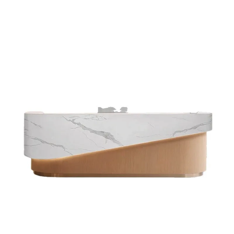 LMM light luxury beauty salon curved front desk clothing store checkout page paint training institution