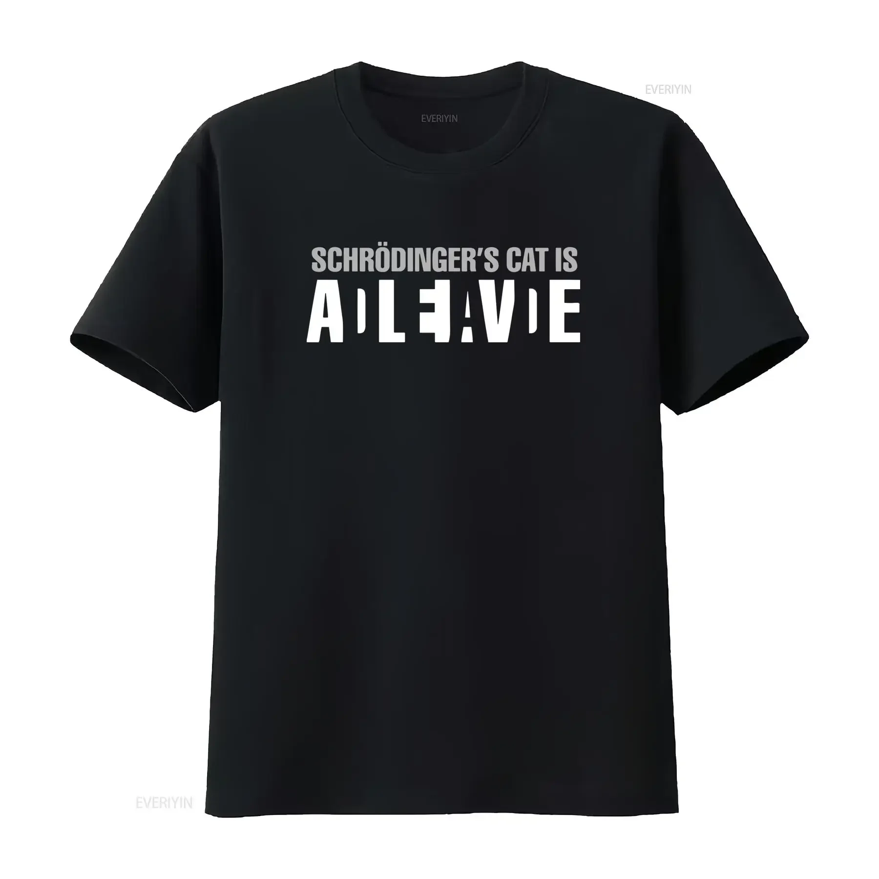 T-shirt en coton « Chat de Schrödinger Mort ou Vivant » pour les Geeks, design inspiré de la mécanique quantique, style vintage délavé, polyvalent