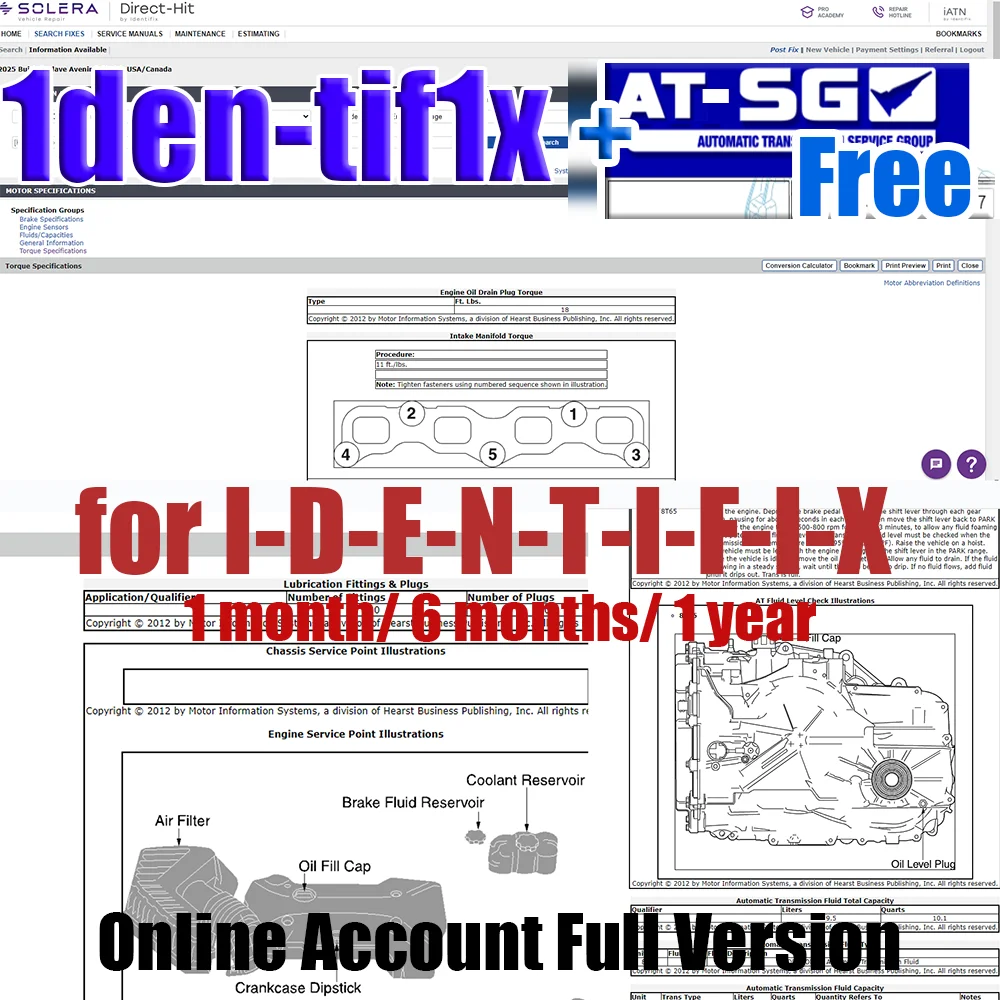 2026 Id-tifix Online Account Full Version for Alldata Car Repair Software for I-den-tifix Fixing Diagram with Free Deluxe AT-SG