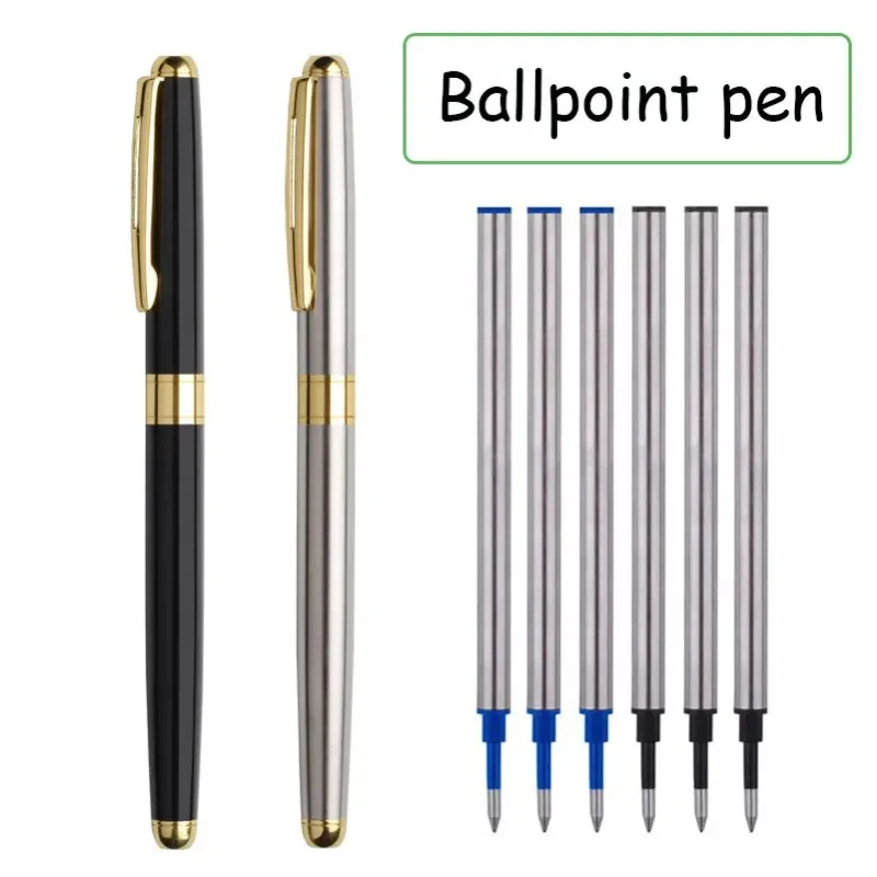 Hochwertiger Kugelschreiber, Business-Signaturstift, Edelstahlmaterial, austauschbare Mine, Büro- und Schulbedarf, Schreibwaren