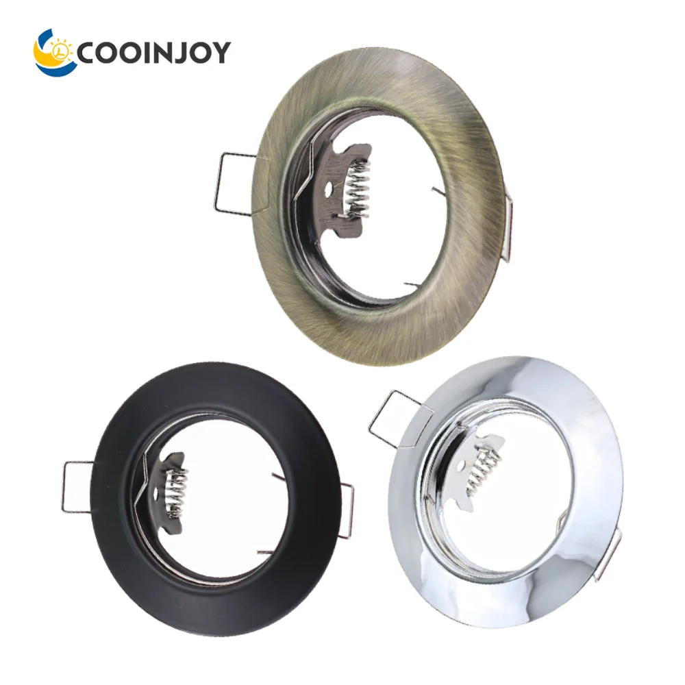 Rodada embutida LED luminária de teto, Downlight Frame, montagem simples, teto Spot Lights Habitação, MR16, 6pcs