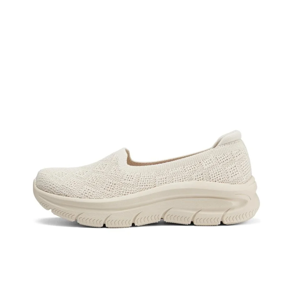 Skechers Modern D'Lux Slip on Unlined Shoes Fabric Cushioning Lightweight Low top Casual Shoes Women's Beige 158853-NAT
