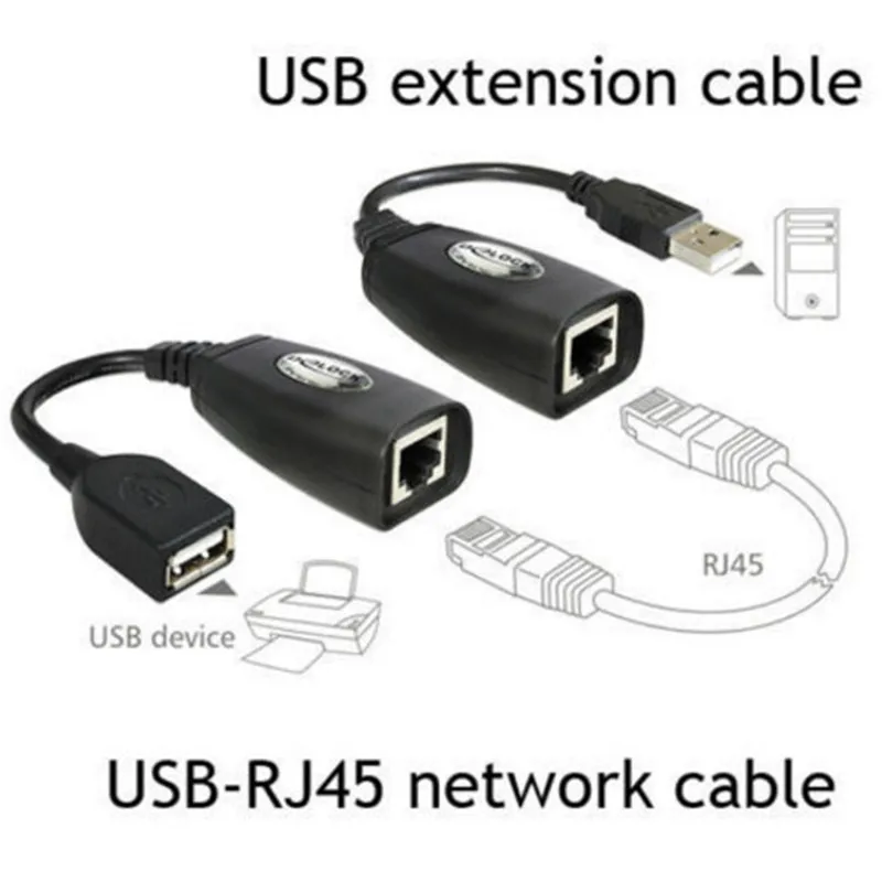 Ethernet Extender USB 2.0 Male To Female Cat6 Cat5 Rj45 LAN Ethernet Network Extender Repeater Adapter Converter Cable