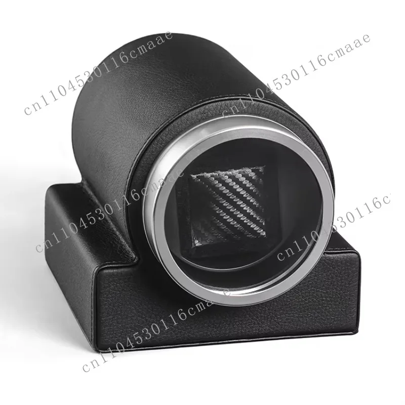 Single Watch Automatic Leather Watch Winder Housing with Single Watch Protective Cover Storage Display