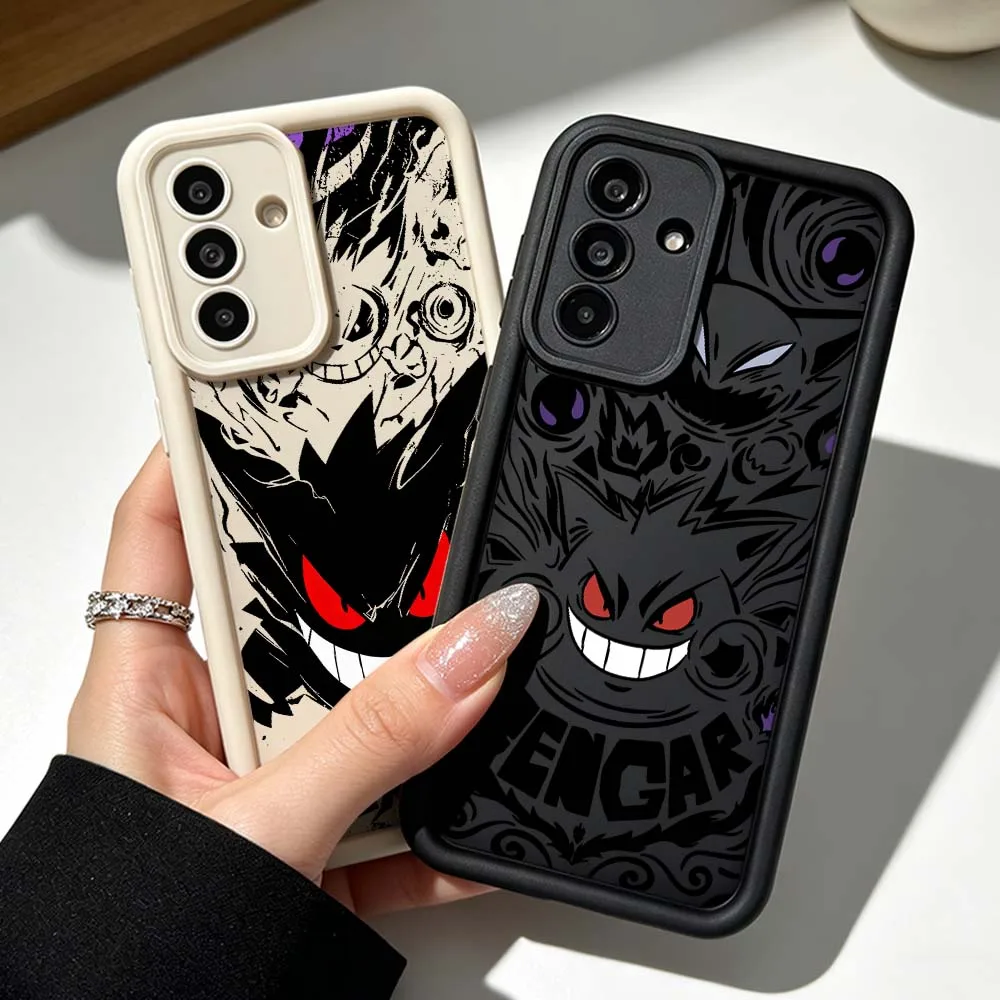 Luxury P-Pokémon G-Gengar Phone Case For Samsung Galaxy A71 A57 A56 A55 A54 A53 A52s A17 A16 A06 Eye Ladder Silicone Cover