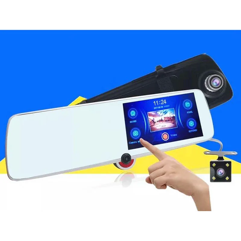 4.3 Inch Universal Car DVR Camera Dash Cam FHD 1080P 3 Camera Auto DVR Mirror Recorder Rearview Mirror G-sensor DVR