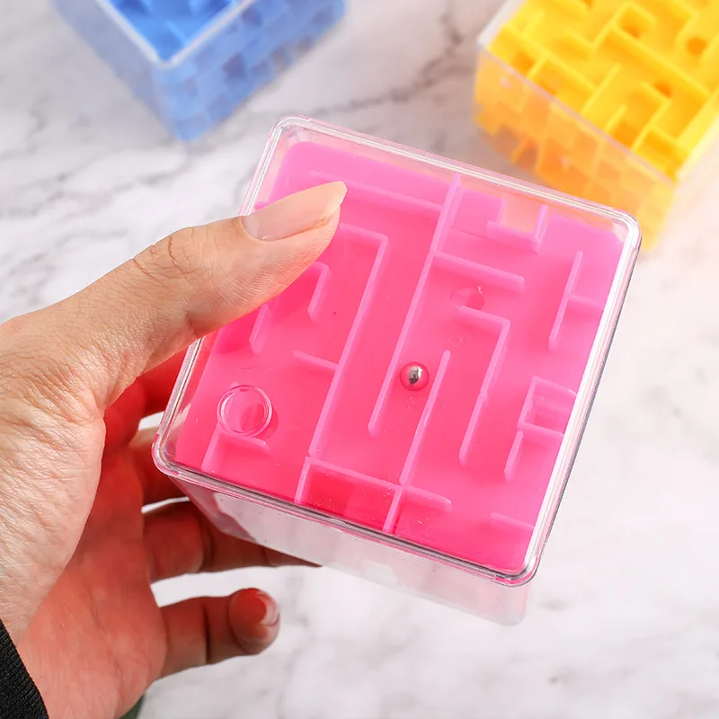 3D Rolling Ball Labyrinth Magic Square Six Sided Maze Game Stress Reliever Decompression Educational Toys Children Birthday Gift